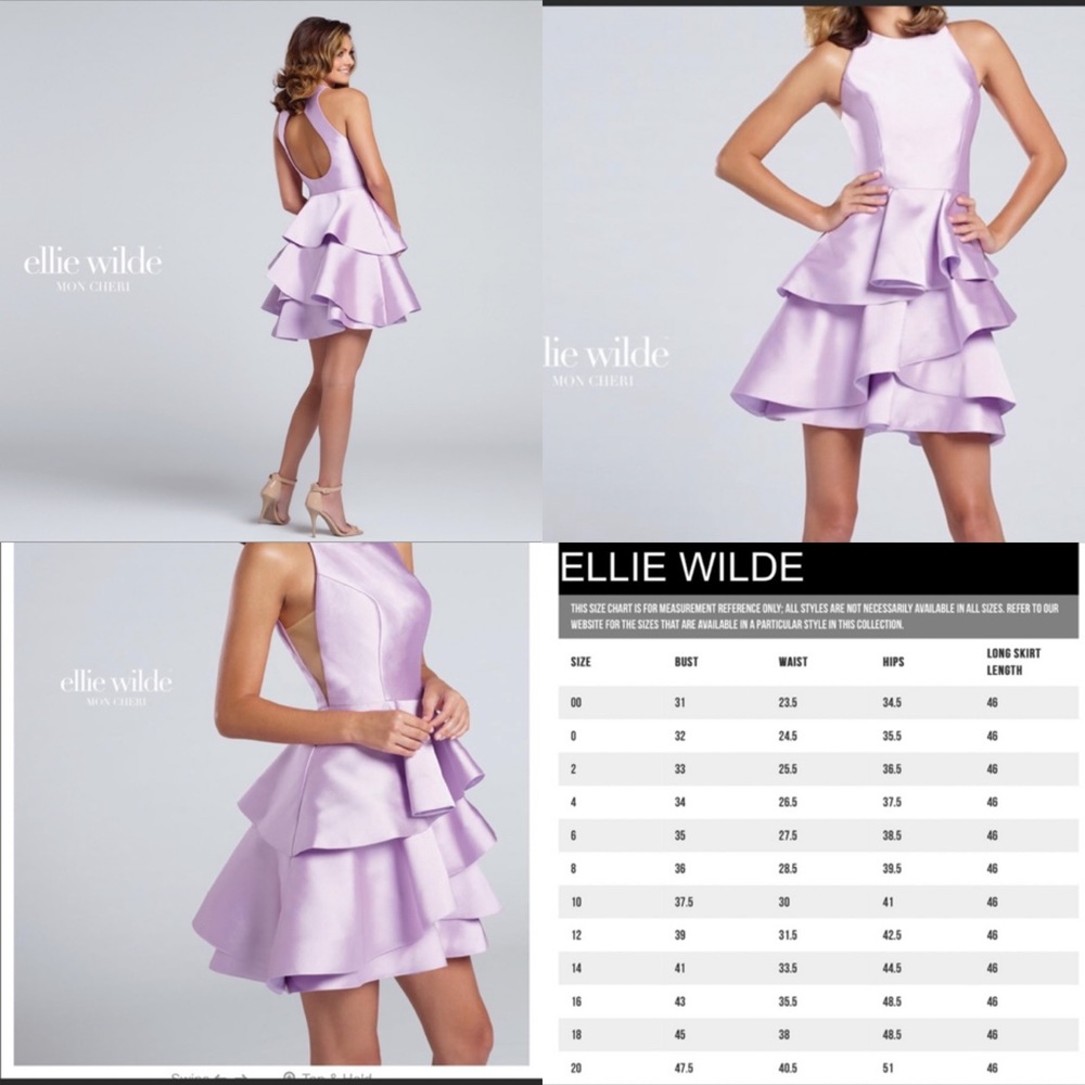 Ellie Wilde sz 8 lavender cocktail dress